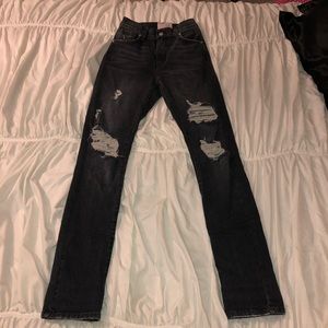 Faded Black High Waisted Ripped Jeans By Revice